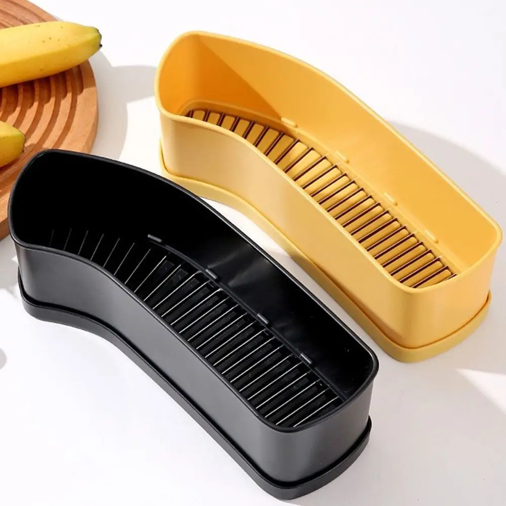 Portable Safe Banana Slicer Labor-saving Plastic Banana Cutter Slicer Manual .Easy to Clean Ham Sausage Cutter Cheese Gadgets
