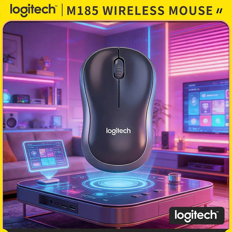 

Logitech M185 Wireless Optical Mouse Ambidextrous 12-Month Battery 1000 DPI Accurate Control Eco Material Nano