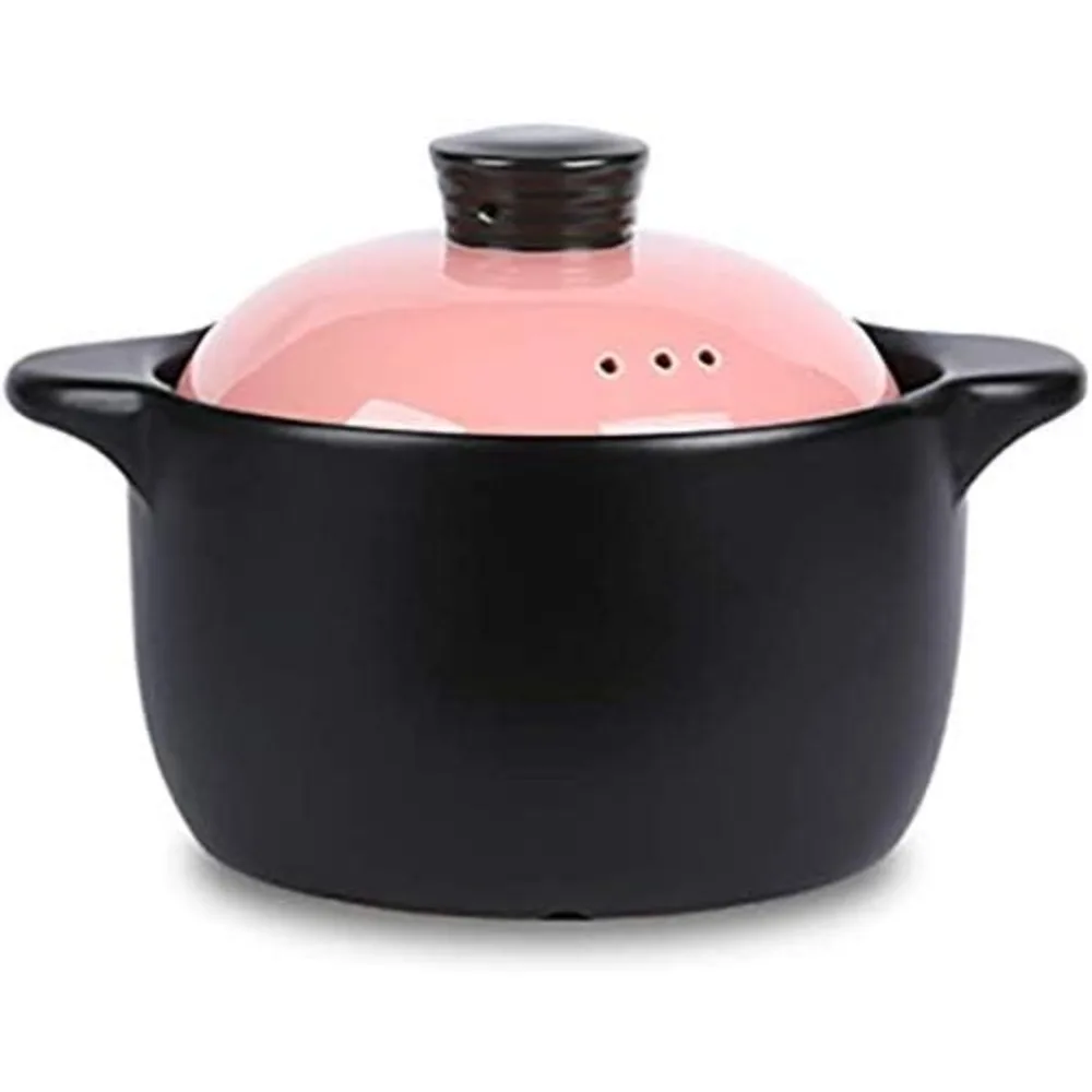 

Casserole Tureen Soup, Open Fire round Casserole Dish Clay Pot Earthen Pot, Heat-Resistant Cookware with Lid