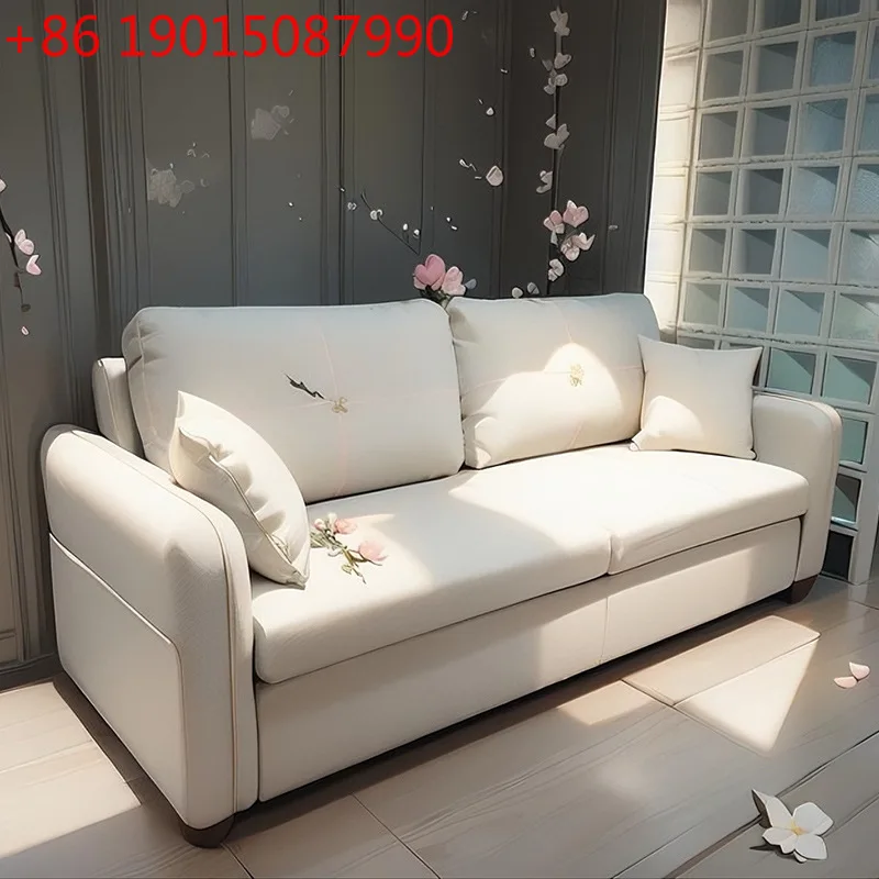 

European light luxury cream Internet celebrity style foldable sofa bed living room double multi-function folding bed