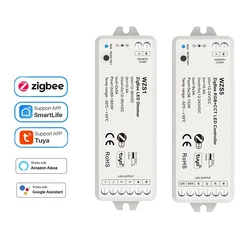 Zigbee LED Strip Controller 12V 24V CCT RGBW RGBCW RGB+CCT Smart Life APP Voice Control fr Alexa Echo SmartThings Tuya Gateway
