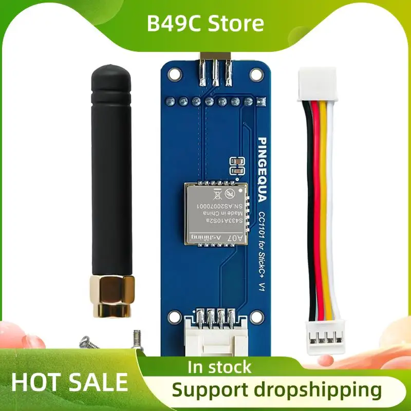

B49C CC1101 Module(S433A10S2A) For M5stack Stickcplus 1.1&2, Supports CC1101 433Mhz, Bruce Firmware,Sub-Ghz Sniffer Expansion