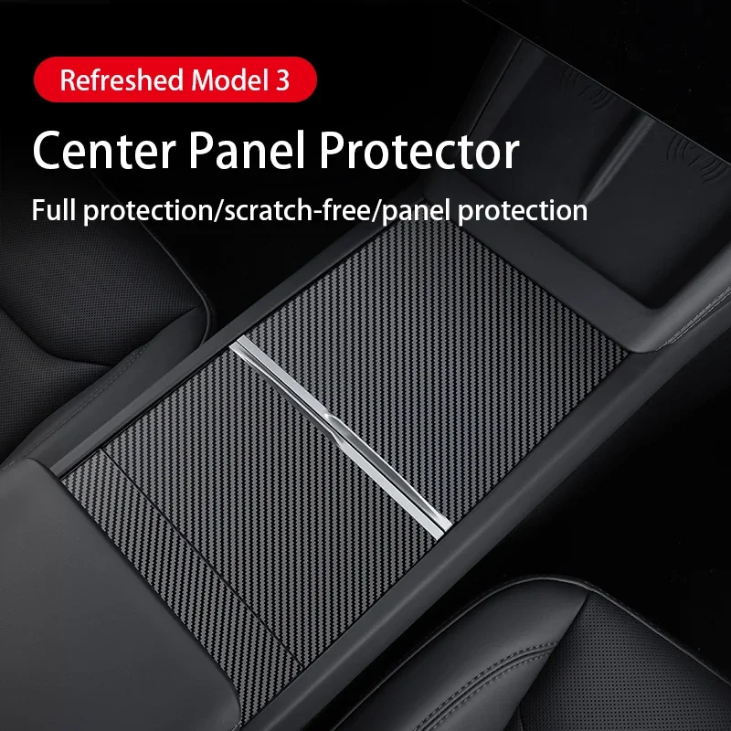 

For Tesla Model 3+ Highland Center Console Panel Sticker Wood Grain Film Carbon Central Control Cover Car Interior Accessories