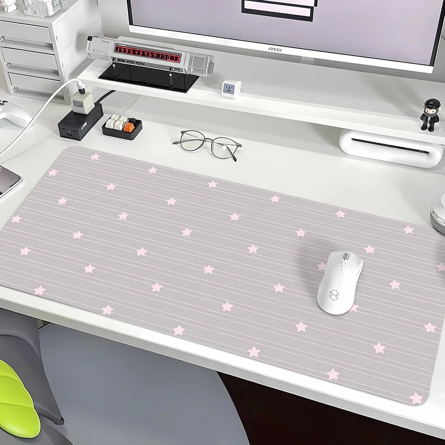 Grid Bow Stars Pu Leather Mous - огляд і ціна Leather Desk Pad