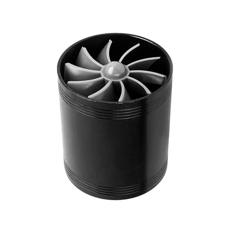 Car Turbocharger 2.5 Inches Auto Fan Turbine Double Cold Air Intake Hose Fan Car Dual Fan Turbine 3 Rubber Rings For Car System