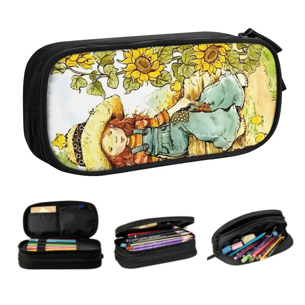 مخصص S-Sarahs K-Kays مقلمة الكورية بنين بنات سعة كبيرة زهرة فتاة حقيبة أقلام رصاص الحقيبة الطلاب القرطاسية