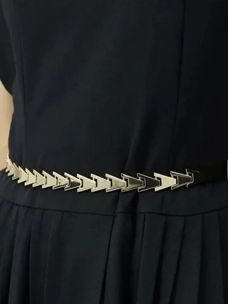 a-line-fishbone-design-metal-waist-chain-leather-splicing-belt-fine-women's-belt-fashionable-versatile-2025-new-arrivals