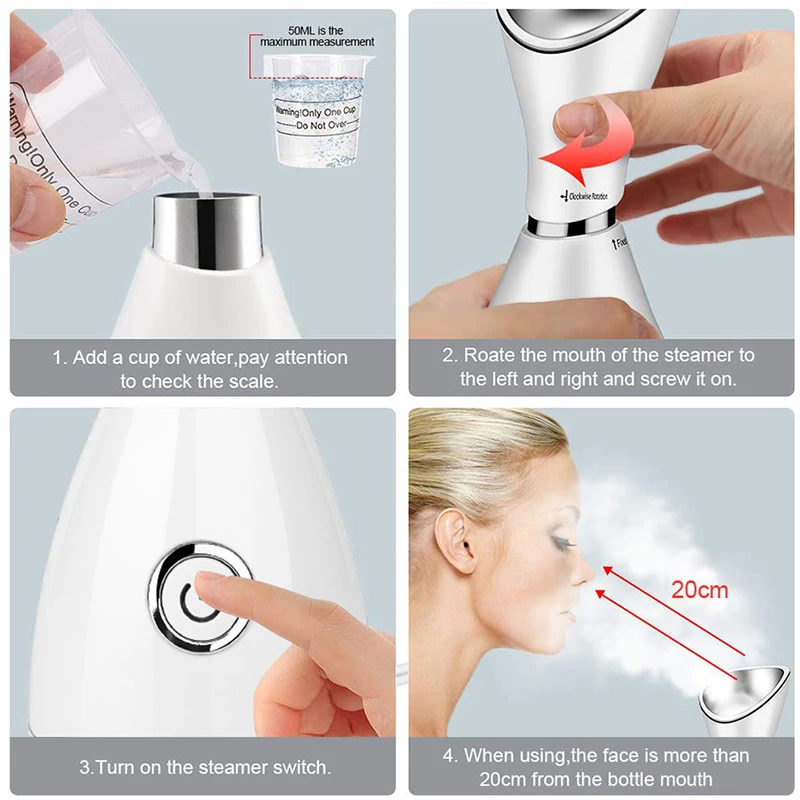 Nano Ionic Face Steamer Deep Clean Moisturizing Steaming Face Skin Care Hot Cold Sprayer Facial Steamer Spa Care Sauna Sprayer