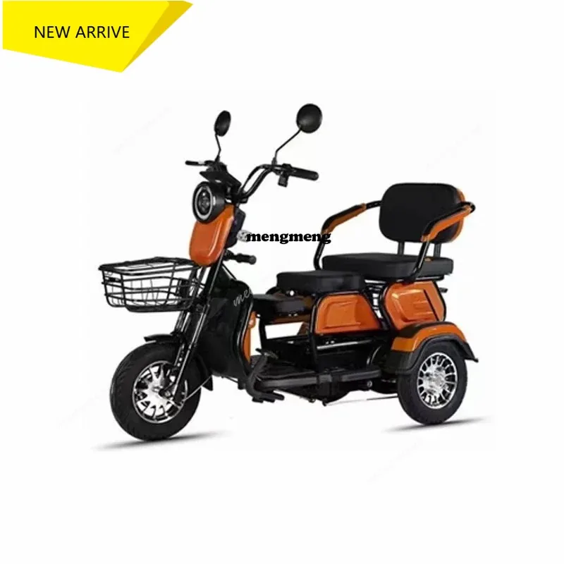 

600W 48V 14 Inch Electric Lead Acid Battery Hidden Dropship Green SUV 3 Wheel Electric Cargo Tricycle Bike with Basket