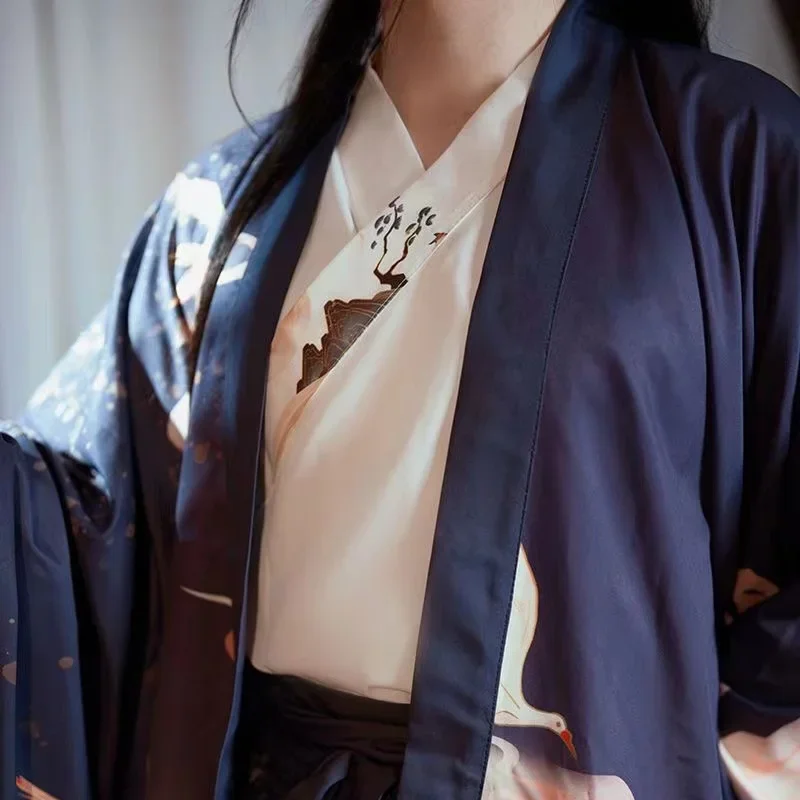 2025Wei Jin فترة عبر طوق الطباعة الرياح القمر Hanfu فستان مجموعة تأثيري الأصلي Hanfu الرجال النساء الملابس الصينية التقليدية