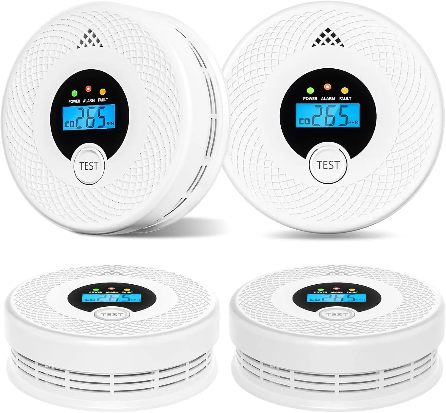 

10-Year Battery Smoke & CO Detector Combo with LCD Display, LED Light for Home Safety