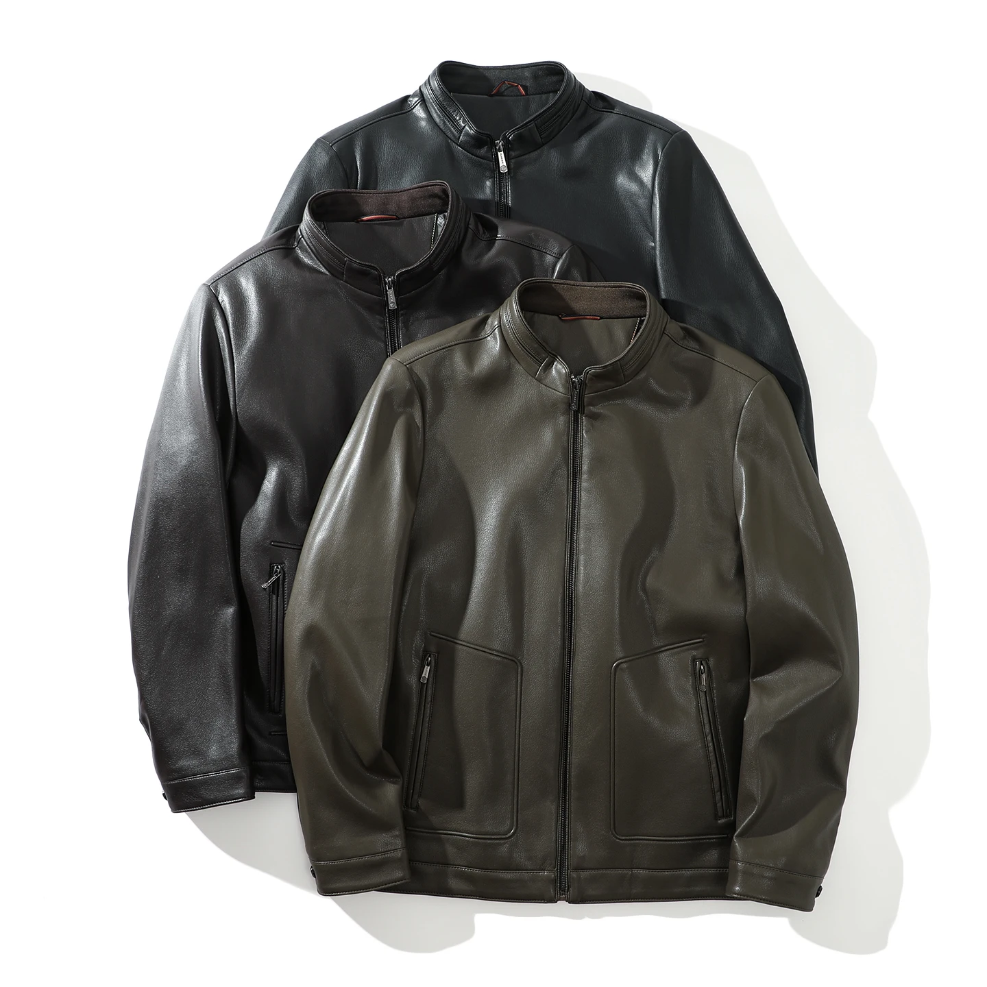 

Новая мотоциклетная кожаная куртка в американском стиле ретро, мужская осенняя высококачественная искусственная кожа, мягкая ветрозащитная свободная повседневная куртка с воротником-стойкой