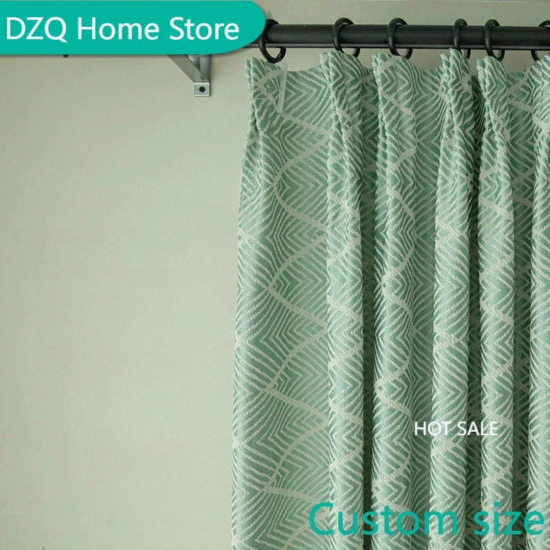 

Nordic Classic Modern Versatile Curtains Thickened Cotton Hemp W-Pattern Texture Light Blocking Curtains for Bedroom Living Room