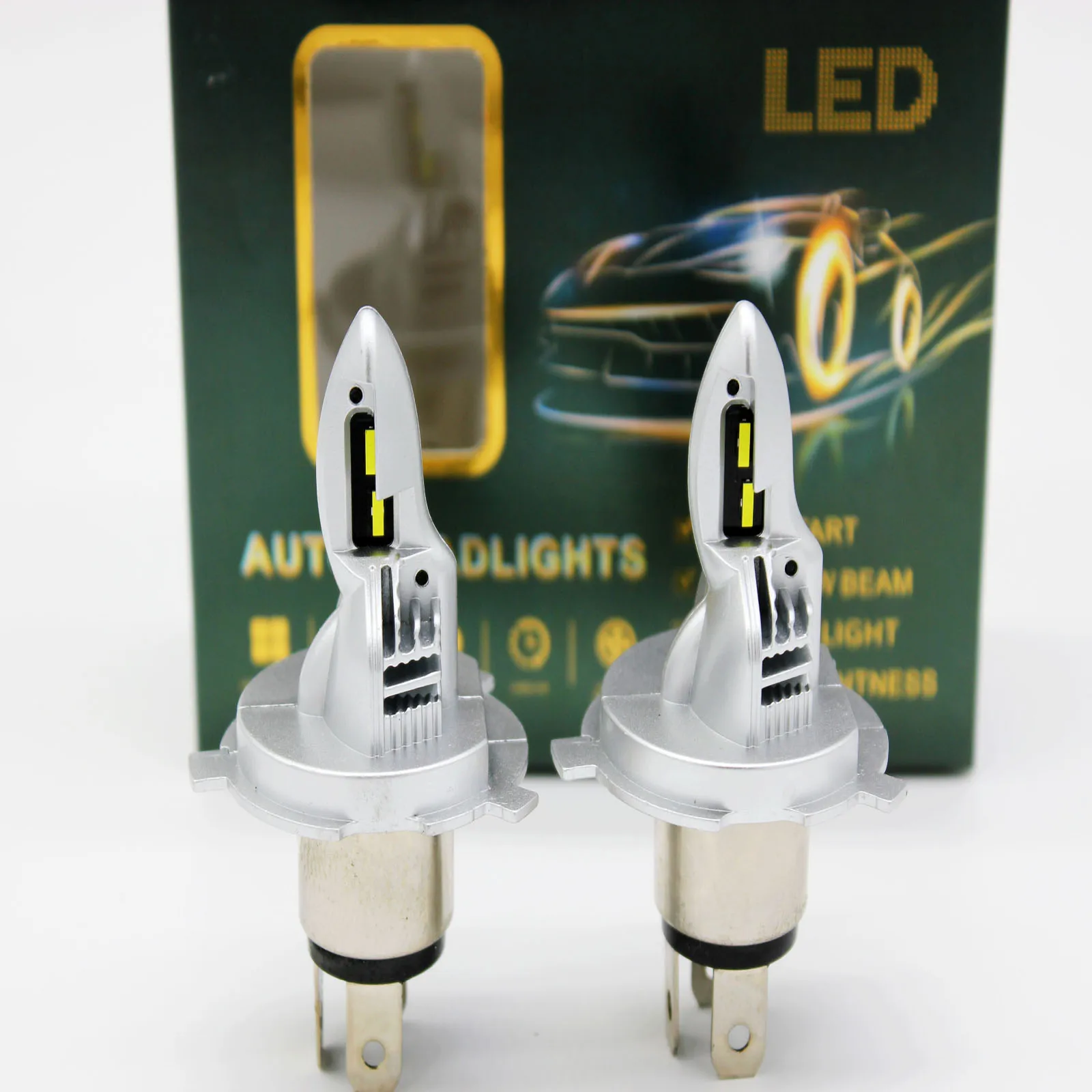 2PCS H4hi/low  98w 9800lm LED Headlights Kit Combo Bulbs 6500K High Low Beam Super blue Bright