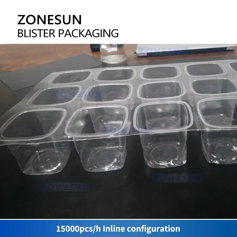Zonesun-máquina envasadora de vasos de blíster, sellador de llenado de tazas, equipo de paquetes, línea de producción de tazas de yogur, ZS-PJZN18