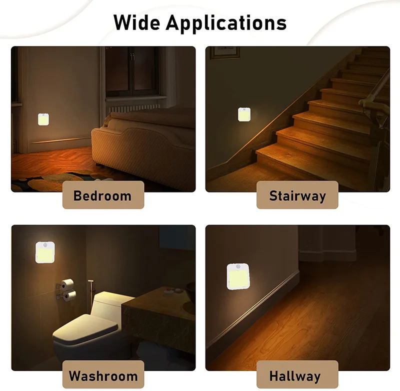 Night Light Motion Sensor With LED Light EU Plug Lamps Children'S Night Light Wireless Night Lamp For Bedside Table Bedroom