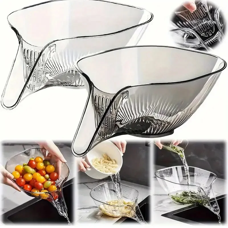 

1PC Multifunctional Fruit Vegetables Draining Bowl Drain Basket Kitchen Sink Drain Basket For Washing Vegetable Fruit Salad