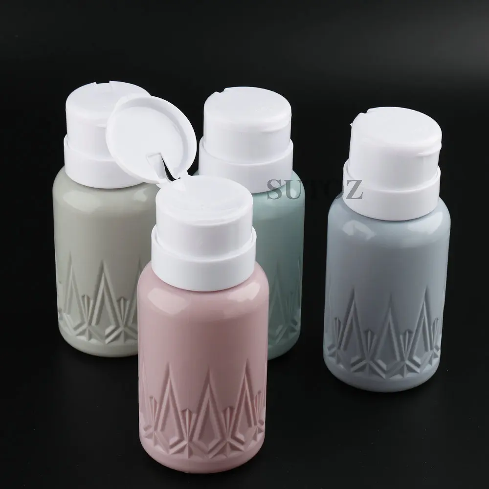 300ML Empty Pump Liquid Dispenser Portable Cleanser Remover Bottle UV Gel Nail Polish Makeup Bottle Nail Manicure Tools LEBA11