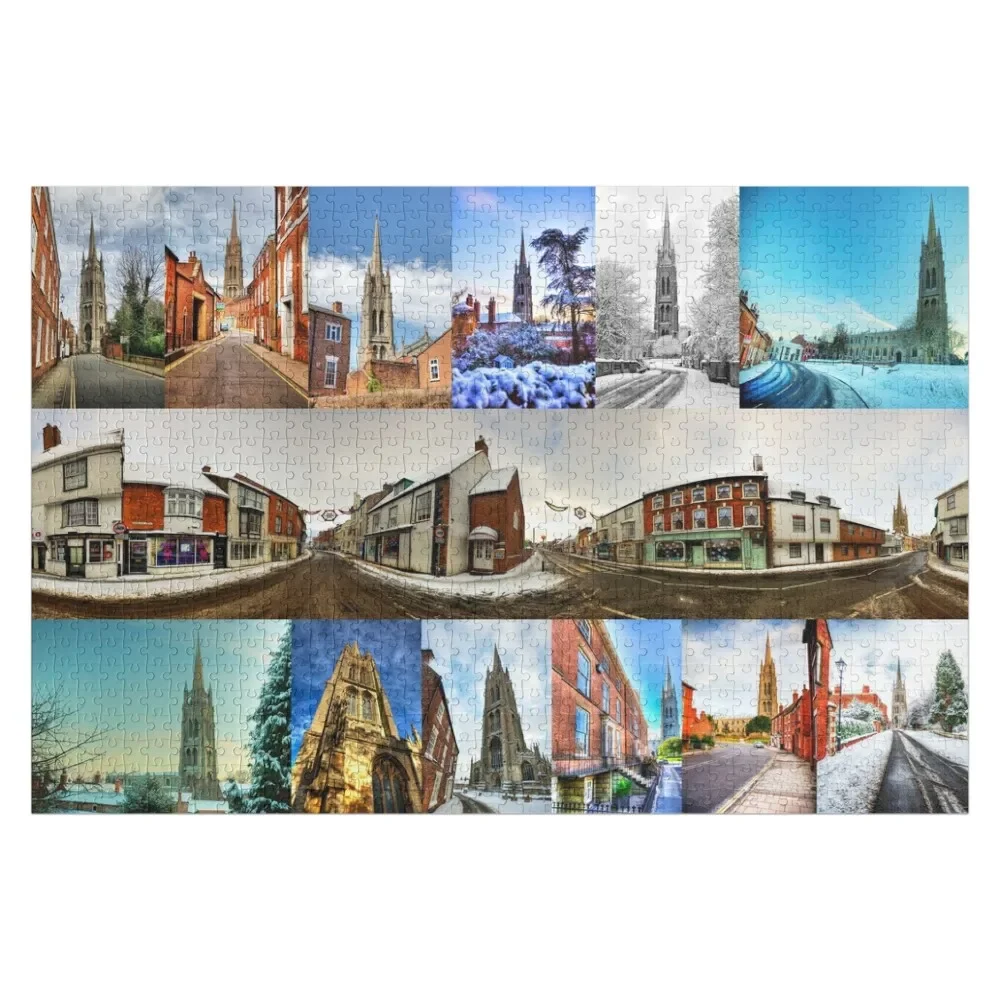 

St James Church Louth Lincolnshire Collage Jigsaw Puzzle Custom Wooden Gift Wooden Jigsaws For Adults Customized Picture Puzzle