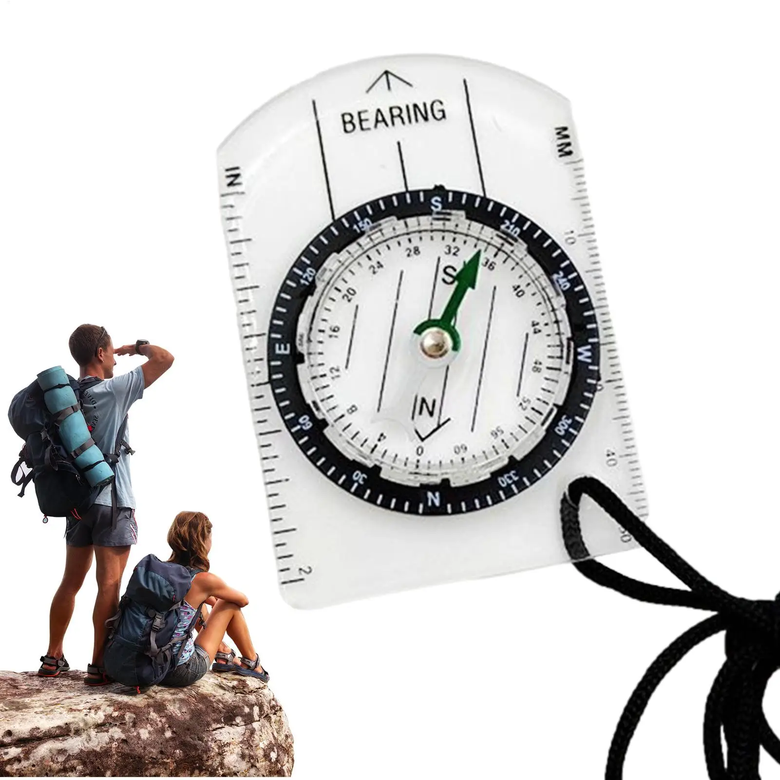 Small Compass Acrylic Survival Gear Compass Portable durable Outdoor Navigation adventure Tool for Backpacking Hiking Camping
