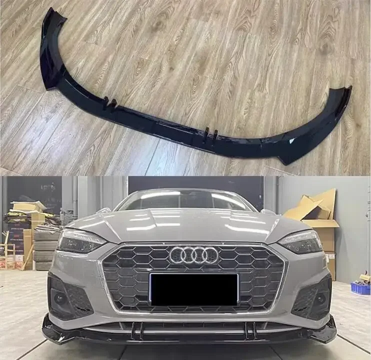 

ABS PAINT CARBON FIBER FRONT BUMPER SPOILER LIP SPLITTERS WIND KNFE COVER For Audi A5 S5 Sline 2/4Door 2020 2021 2022 2023