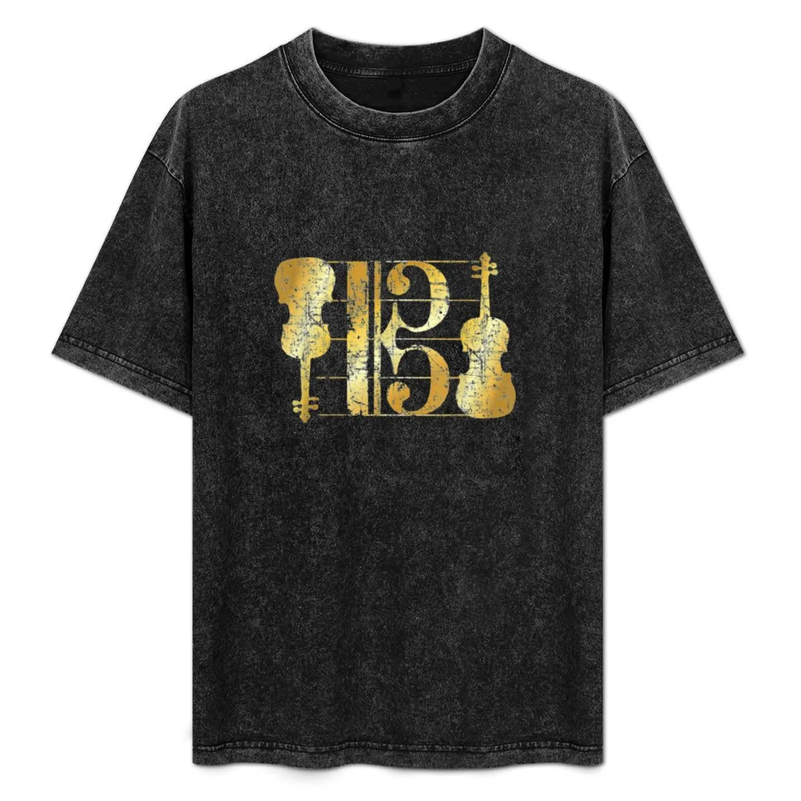 

ViolasAlto Clef Vintage Yellow Musicians Violist T-Shirt Big Size Short Sleeve Casual Top