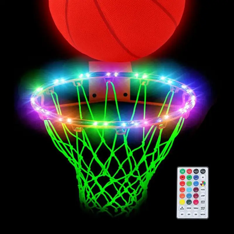 

Light Up Basketball Rim 16 Color Change Light Up Hoop Wate Resistant 4 Lighting Modes Hoop Light With Timer For Boys & Girls