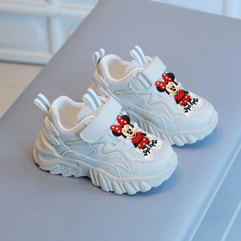 

DisneyToddler Shoes, Нескользящая детская обувь для девочек, весенне-осенняя детская повседневная обувь, новые мужские детские кроссовки на мягкой подошве с Микки Маусом