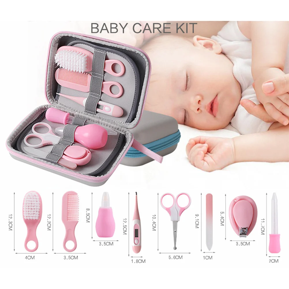 

8-в-1 набор для ухода за ребенком Премиум ABS из нержавеющей стали кусачки для ногтей пилочка для ногтей пинцет расческа кормушка термометр аспиратор