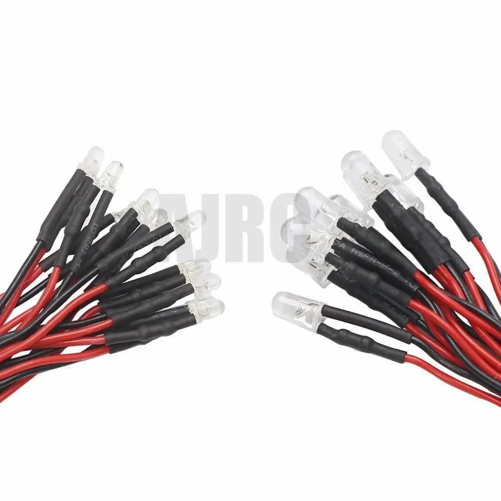 10pcs 3mm 5mm 3V-12V LED light red white yellow forTRX-4 G63 AXIAL SCX10 D90 D110  DIY home decoration