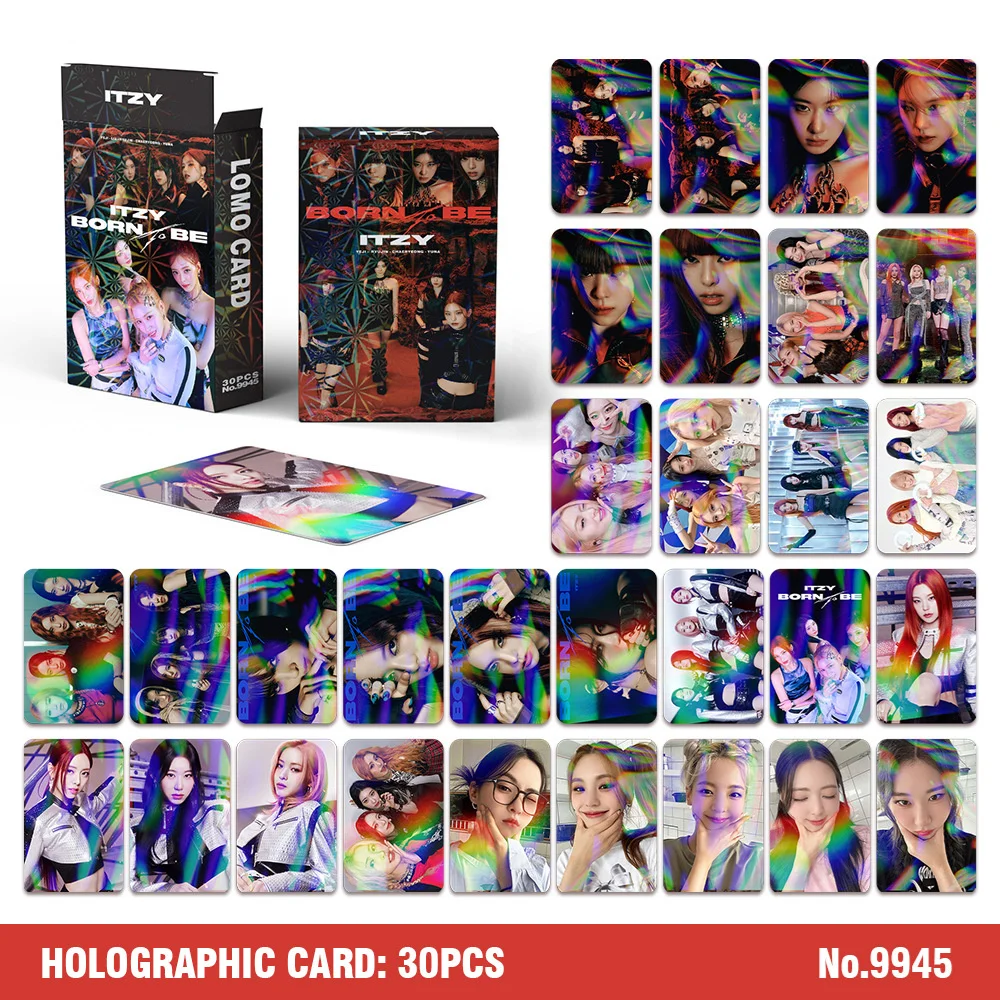 30pcs Kpop ITZY Photocard Albums BORN TO BE LOMO Card Postcard Yeji Lia Ryuji Chaeryeong Photo Card Yuna For Fans Gifts