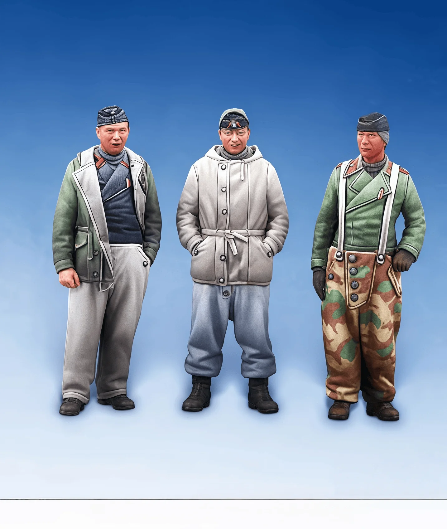 

1:72 Комплект для сборки модели из литой смолы, GK, команда боевой пехоты из 3, неокрашенный