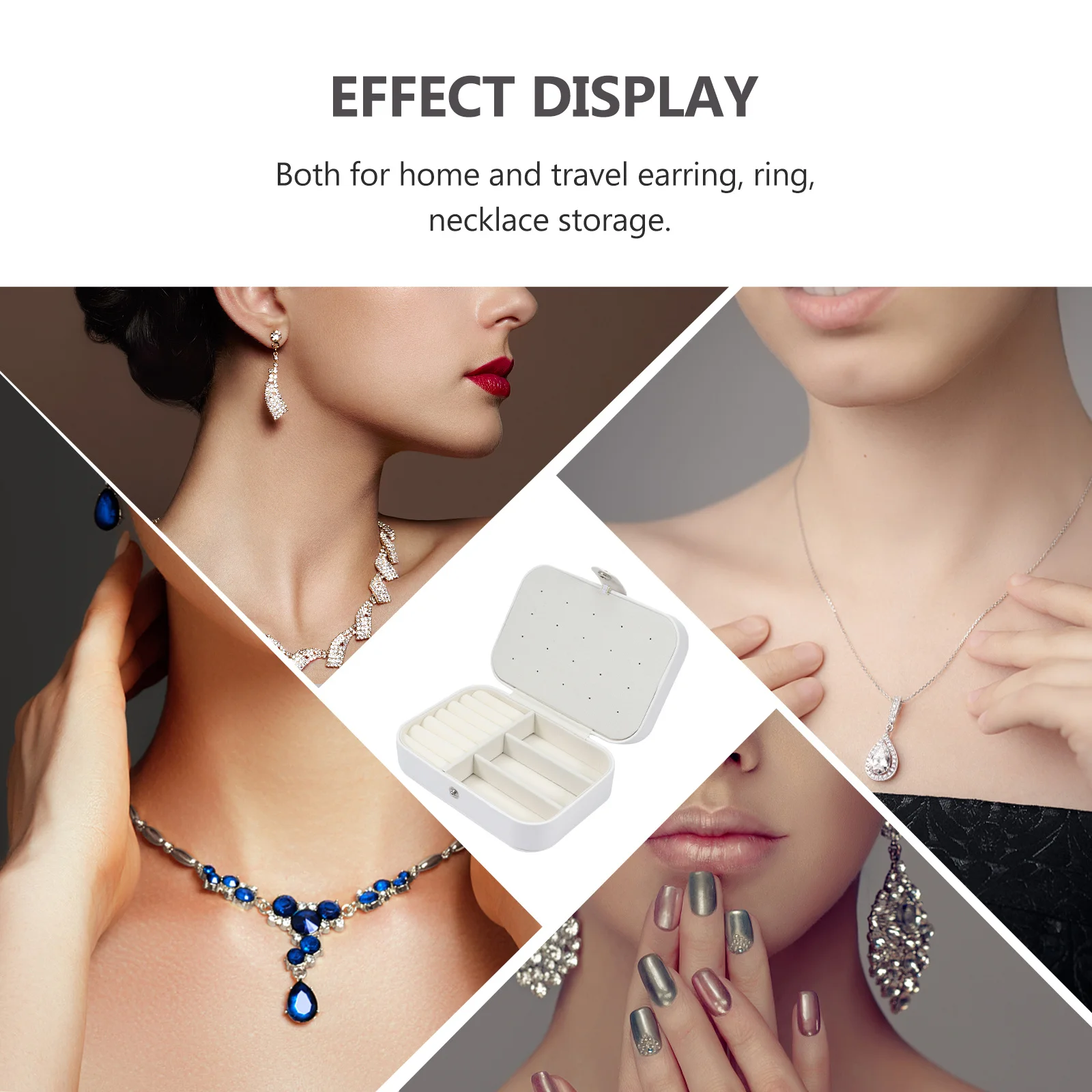 1Pcs PU Jewelry Box Ring Necklace Organizer Travel Storage Portable Container Soft Lint Interior Scratch Resistant Durable