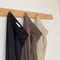 High Waist Women Suit Pants Fall Straight Office Ladies Korean Fashion Trousers Casual Button Loose Female Black Pants New 2024 - Image 2