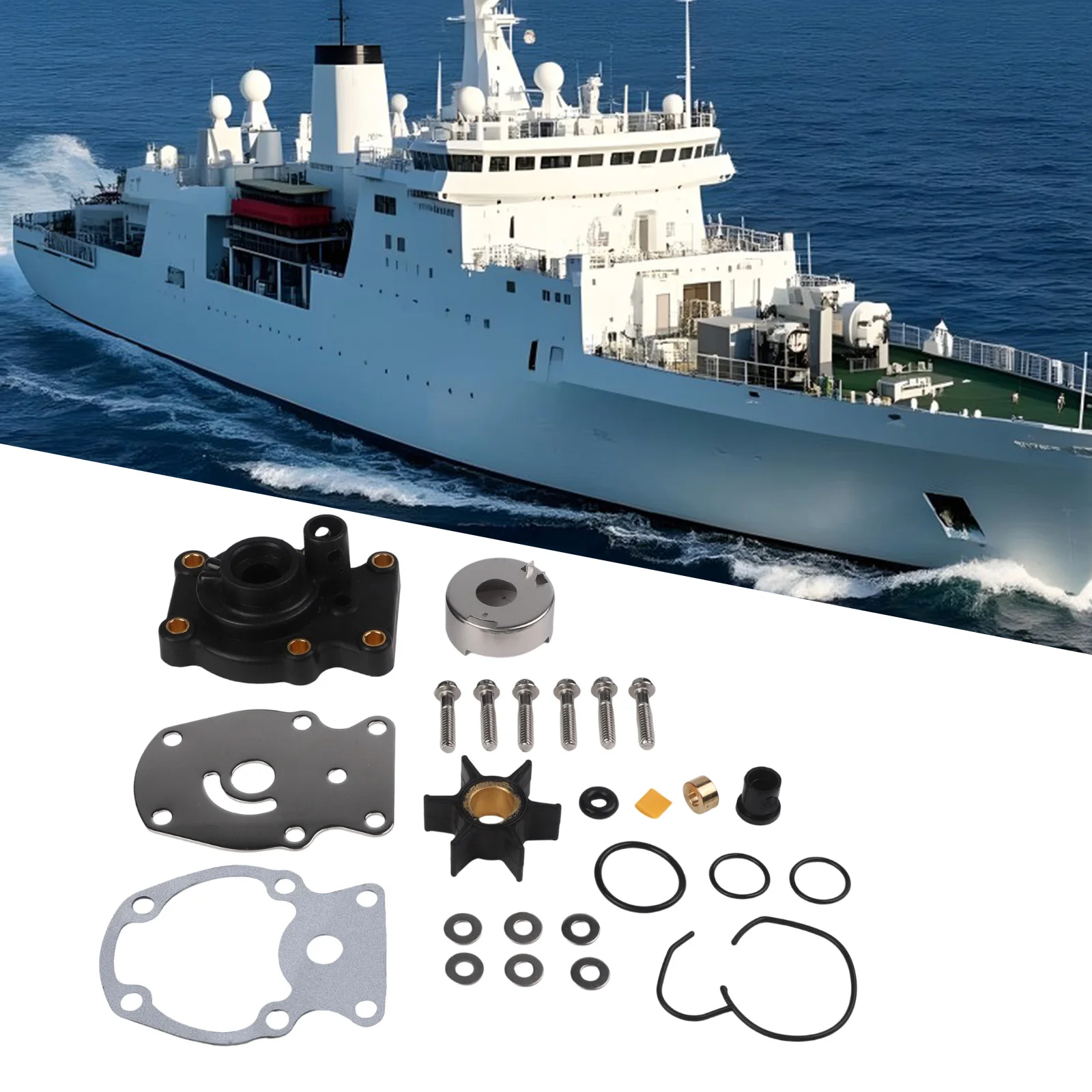 Reparação de impulsor, substituição da bomba de água do motor de popa, carcaça e juntas de instalação sem complicações, resiliência do ambiente marinho