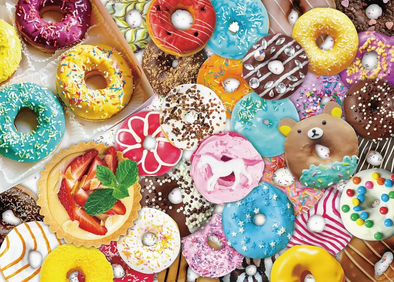 Holzpuzzle 1000/300/120 Teile für Erwachsene Bunte Donuts Puzzle Schlafzimmer Gameroom Wohnzimmer Home Decor Party Geschenk