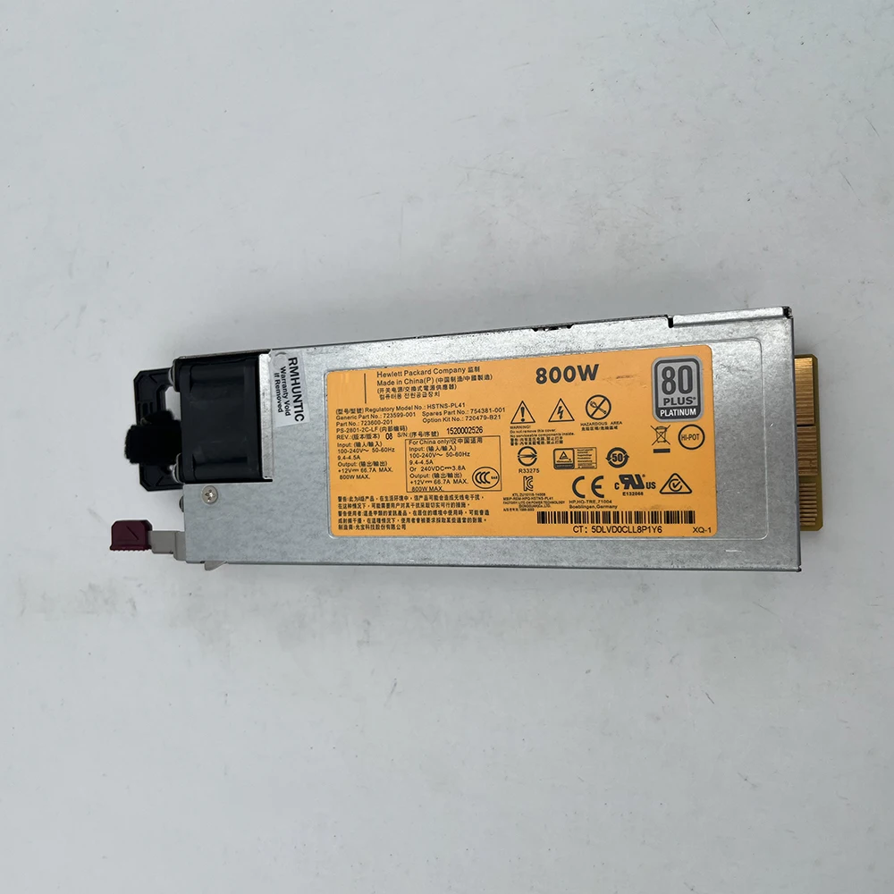 723599-001 754381-001 723600-201 720479-B21 لـ HP Gen9 G9 800W HSTNS-PL41 مصدر طاقة الخادم