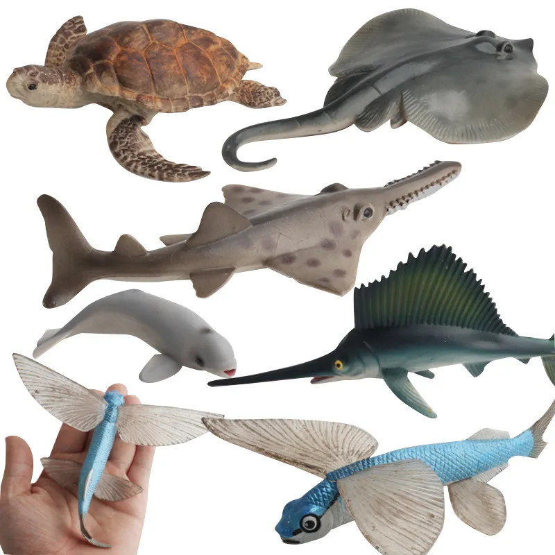 Simulation Marine Animal Model Children's Cognitive Education Micro Ornaments Plastic Decoration Baby Toys Gift  A0799