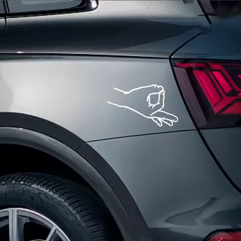 Interesting OK Gesture Car Vinyl Sticker Pack Circle Game,Finger Funny Motorcycle Decal Hand