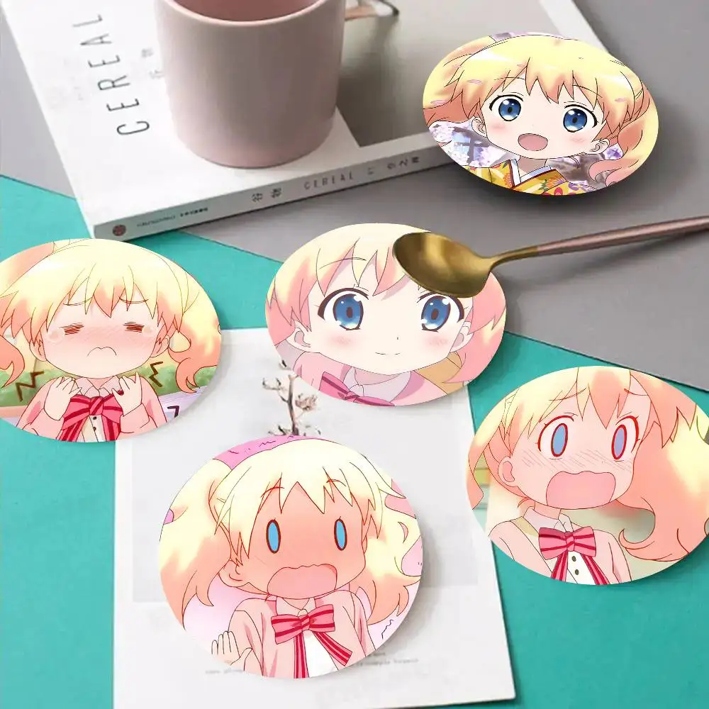 1pc Alice Cartelet Anime Characters Wooden Coaster Colour Printing Cup Mat Home Desk Decoration Gifts