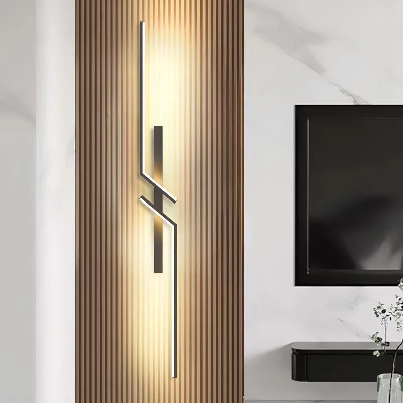 Modern Minimalist Strip Wall Lamp for Elegant Bedroom and Living Room Decor