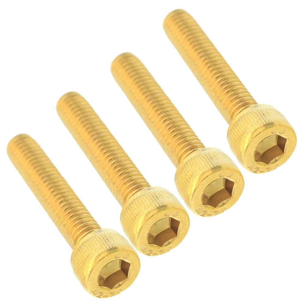 4Pcs Bike Bowl Cover Screw Stainless Steel Durable Lightweight Stylish Accessory for Mountain Road Fixed Gear Bikes Golden