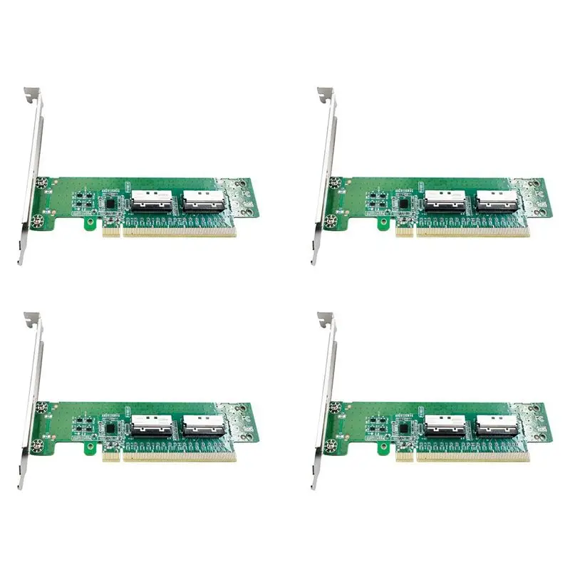 Ingenious-4X Mainboard Adapter PE5160-4IL Pcie5.0 X16 To MCIO 8I Adapter Board Requires Mainboard Support Split Card