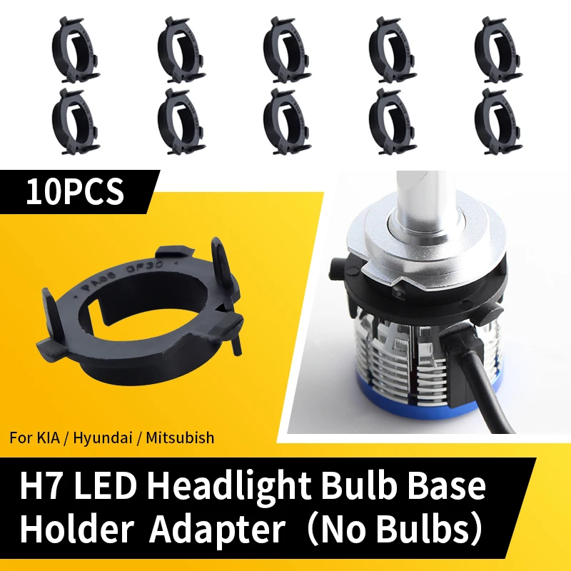 10PCS H7 Headlight Base Holder Adapter For K3 K4 K5 Sportage Sorento CEED Hyundai Veloster i30 Car Base Holder Adapter Sockets