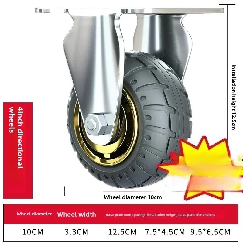 1 STKS Universele Zachte Rubberen Meubelwielen met Eenrichtingsstille Remwiel 3/4/5 Inch voor Bureau Karren