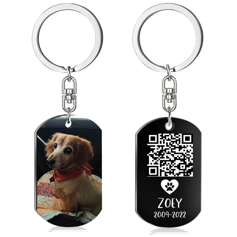 Exclusive-use QR Code Keychain Pet Tag Storage Various Information Including Scanning Health Documents Lost and Found Items