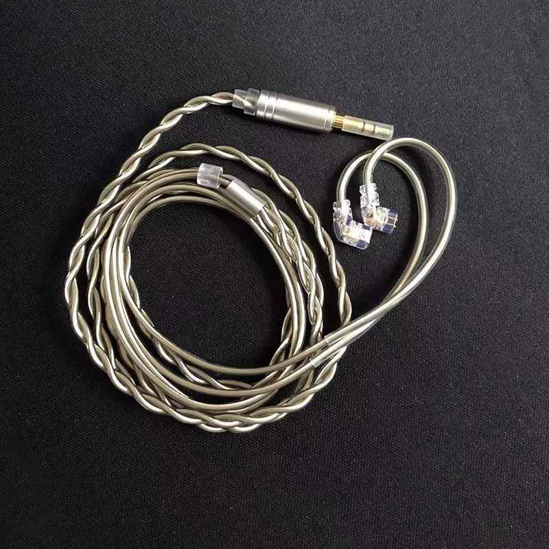 6N OCC placcato argento MMCX 0.78 2pin grigio doppia colla auricolare coassiale cuffia cavo aggiornato 3.5/2.5/4.4 QDC TFZ IE80 A2DC