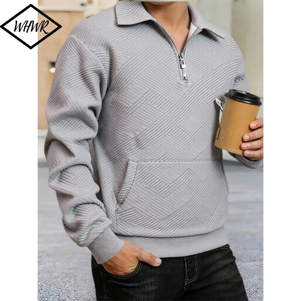 Maglione pullover con zip a un quarto da uomo autunnale, leggero, collo a lupetto, pullover slim fit, maglioni polo casual, capispalla caldi invernali
