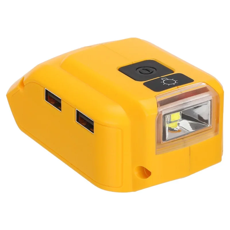 Battery Adapter Converter LED Work Light Power Source Converter For Dewalt DCB090 14.4V 18V Battery Adapter Dual USB Work Light