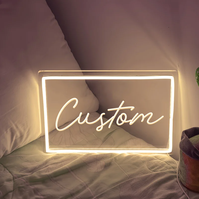 

Custom LED Neon Sign Personalized Round Pink Wall Art for Bedroom Home Decor USB Powered Wedding Decoration Personalized Light